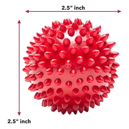 Nootie Non-Toxic Rubber Stud Spike Hard Ball Chew Toy, Puppy/Dog Teething Toy - 3 inches Pack of 2