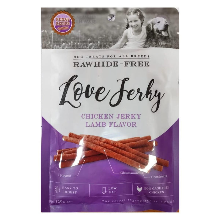 Rena's Love Jerky Lamb Treats for Dogs Suitable for All Life Stages – 120 gm (Pack of 3)