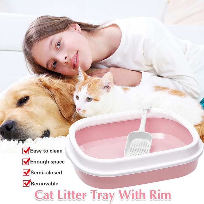 Cat Litter Tray with Rim