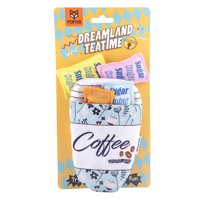 Fofos Dreamland Coffee Toy Pack Interactive 5 in 1 Cat Toy, Multicoloured