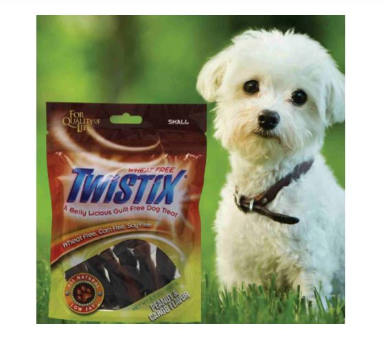 Twistix Dental Chews Dog Treats Small (Peanut Carob Flavor) Pack Of 2