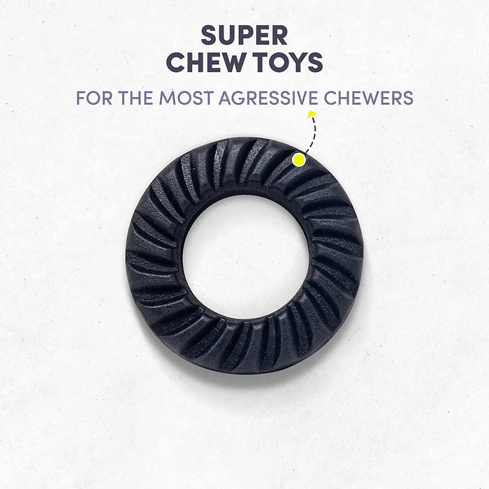 Barkbutler x Fofos Super Chewer Tyre Dog Toy Small, Black | for Small -Medium Dogs (5-20kgs)