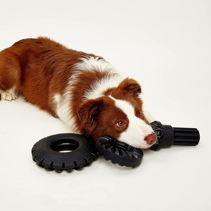 Barkbutler x Fofos Super Chewer Driveshaft Dog Toy, Black| For Medium - Large dogs (10-30kgs)