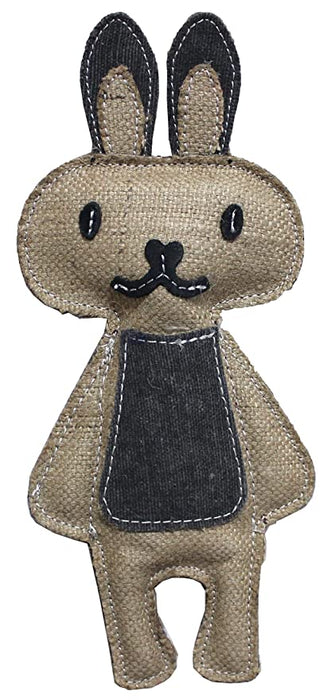 Nootie Jute Canvas Stuffed Animal Shape Squeaky Chew Toy for Dog Chewing (Bunny The Rabbit)