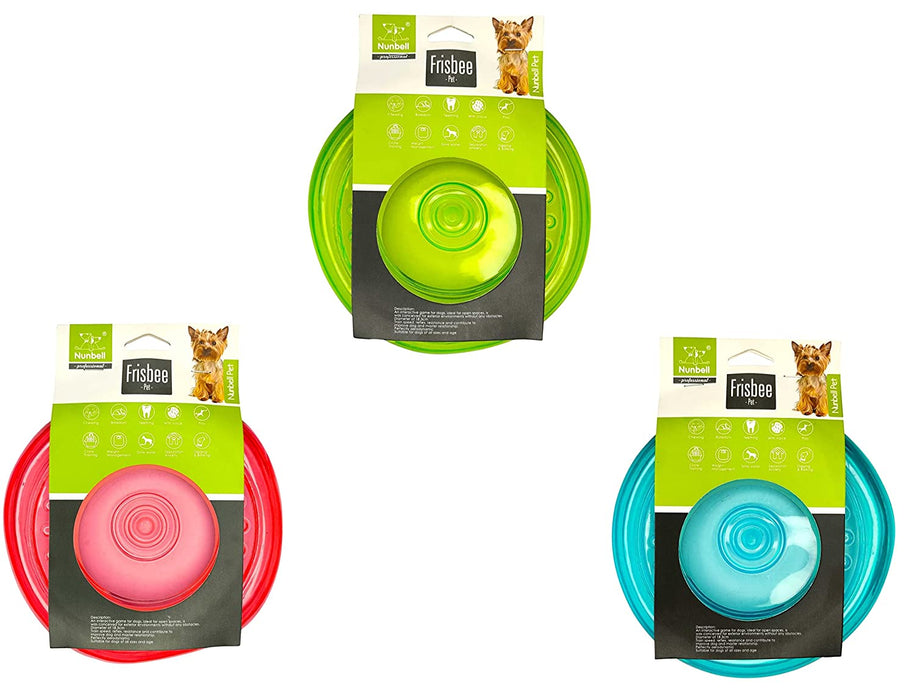 Nunbell Frisbee Pet Toy | Attractive Color Pack of 1 (Multi-Color) (L)