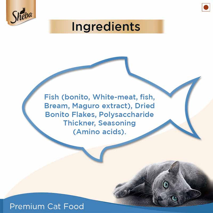 Sheba Premium Wet Cat Food Food, Fish Mix (Maguro & Bream), 35g Pouch
