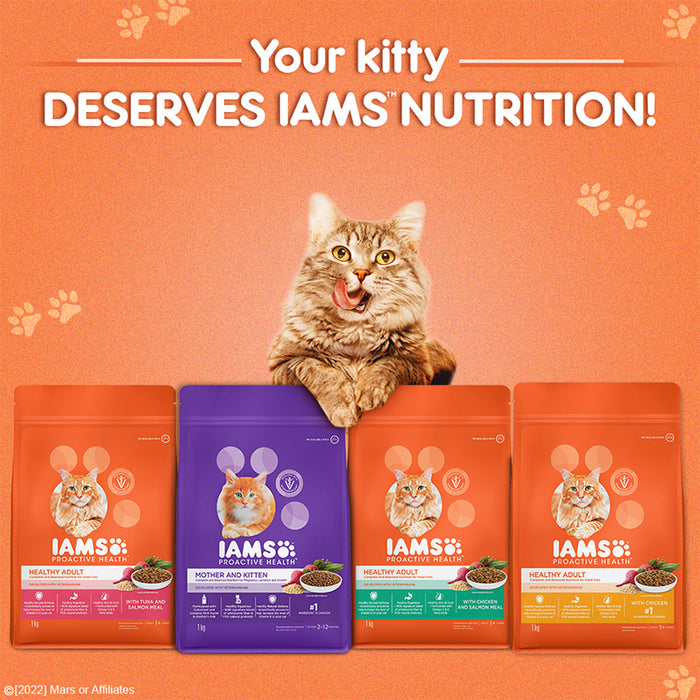 IAMS Proactive Health, Mother & Kitten (2-12 Months) Dry Premium Cat Food with Chicken, 1 Kg
