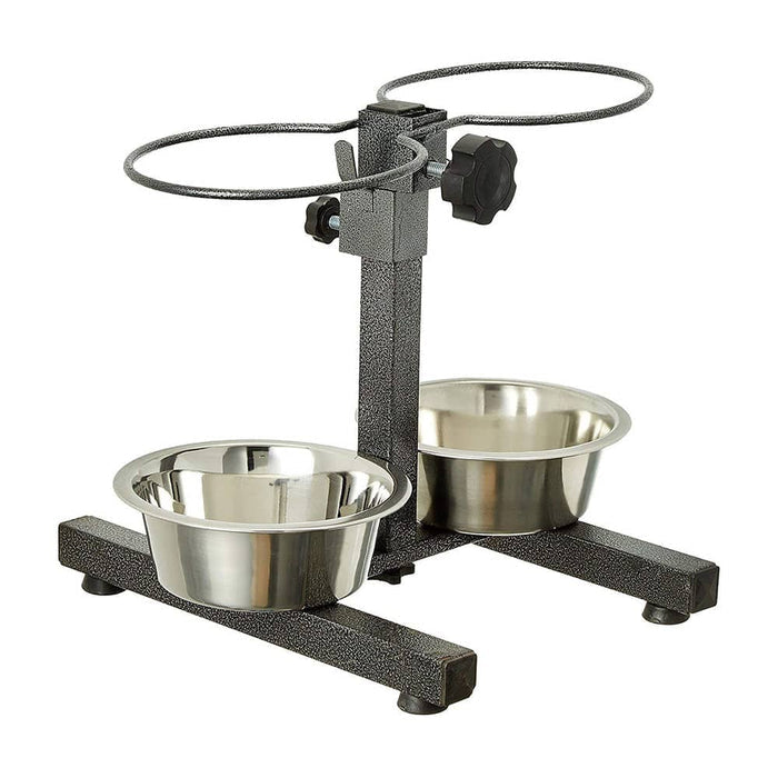 STAINLESS STEEL DOUBLE DINER FOOD BOWL STAND FOR DOG