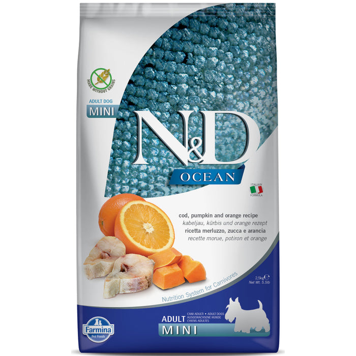 Farmina N&D Ocean Codfish, Orange & Pumpkin Adult Mini Dry Dog Food