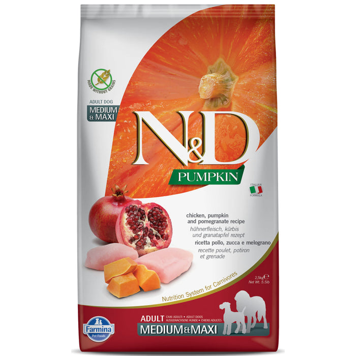 Farmina N&D Pumpkin Chicken & Pomegranate Grain Free Adult Maxi Medium Dry Dog Food