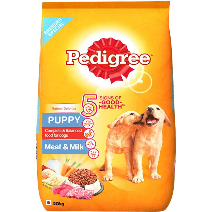 Pedigree Puppy Dry Dog Food, Meat & Milk, 20kg Pack