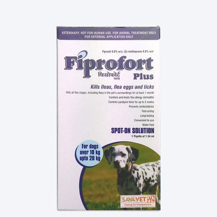Fiprofort Plus Spot- Ticks & Fleas Solution for Dogs (10-20 kg)