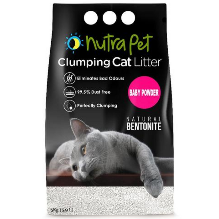 NutraPet Baby Powder White Bentonite Clumping Cat Litter