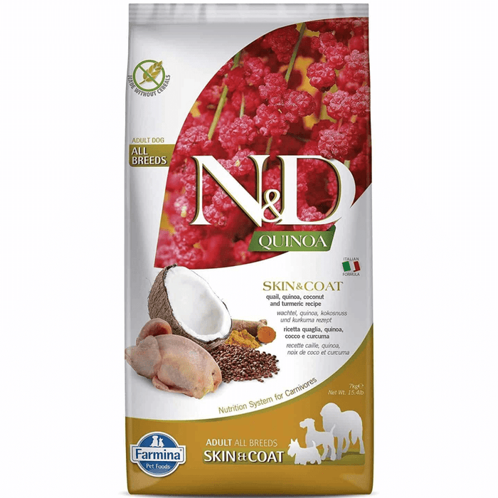 Farmina N&D Quinoa Quail, Coconut & Turmeric Skin & Coat Grain Free All Breed Dry Dog Food
