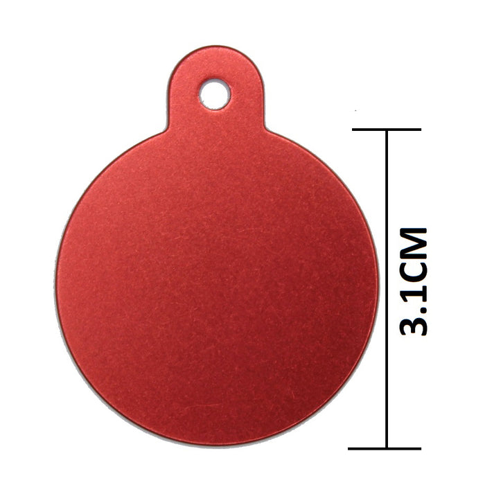 Red Round Shaped Name Tag For Pets.