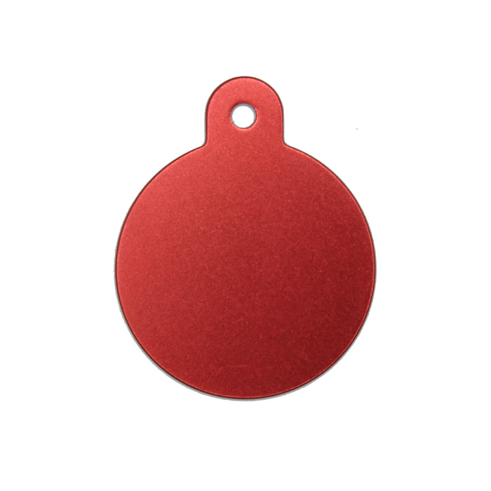 Red Round Shaped Name Tag For Pets.