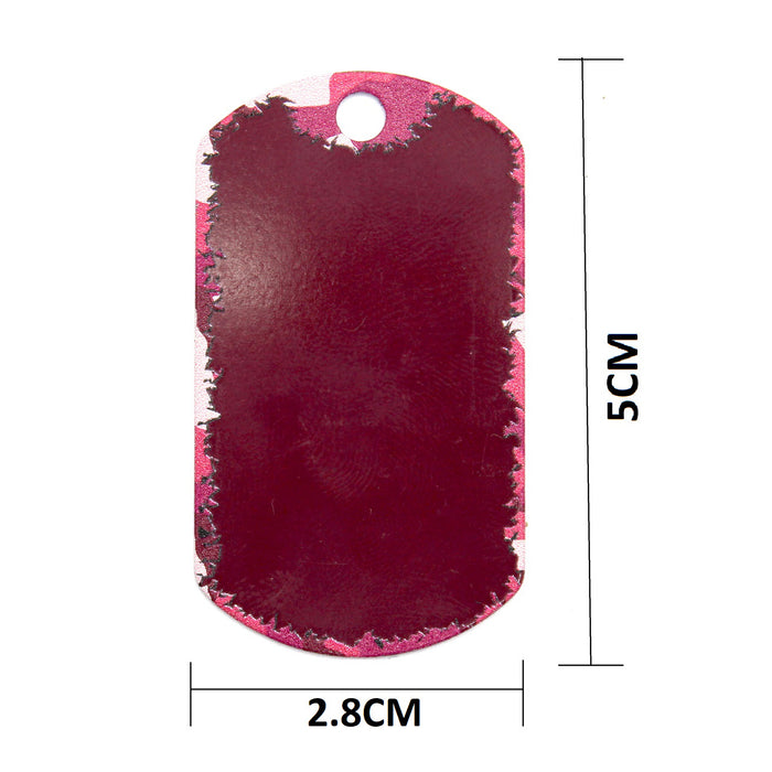 Fuchsia Pink Rectangular Shaped Name Tag For Pets.
