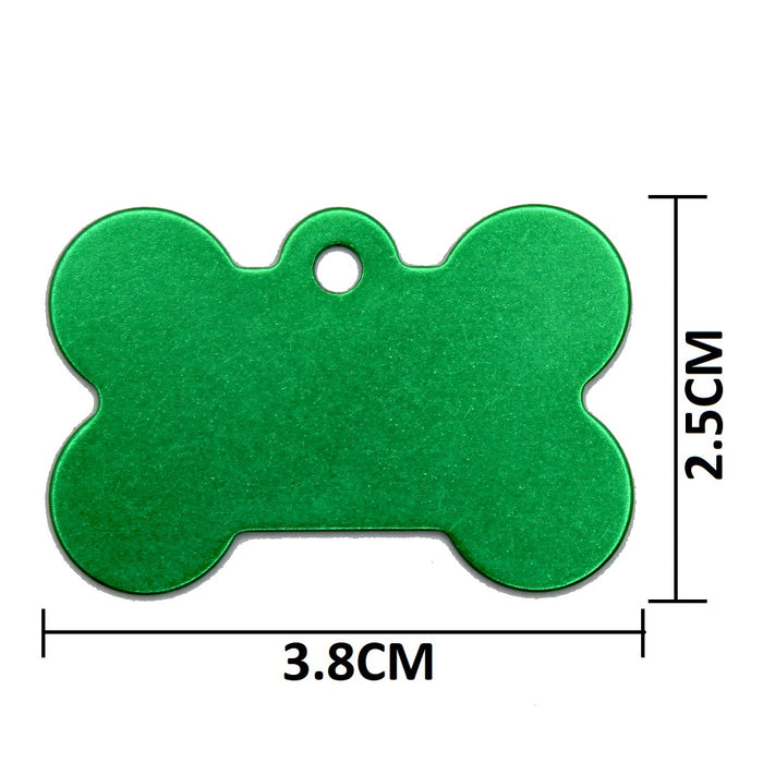 Green Bone Shaped Name Tag For Pets