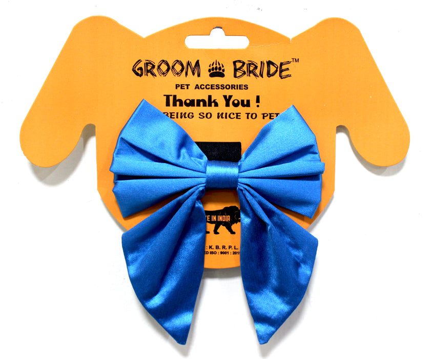 Groom Bride X Nootie Fancy Blue Long Collar Bow Tie.