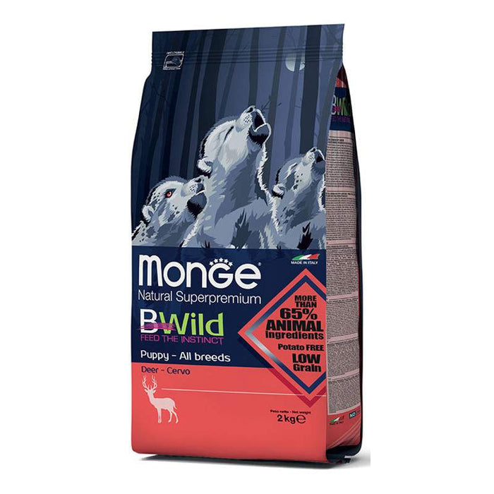 Monge BWild All Breeds Puppy & Junior With Wild Deer Dry Dog Food, 2kg