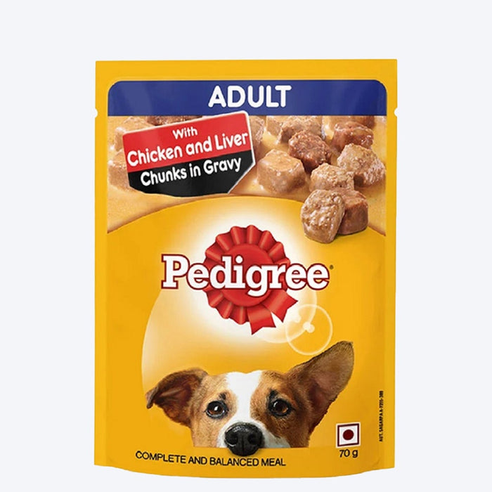 Pedigree Chicken & Liver Chunks in Gravy Adult Wet Dog Food - 70 g