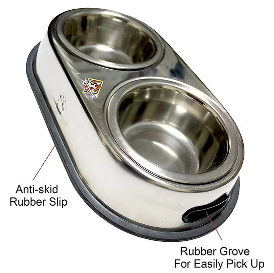 Nootie Dog Feeding Bowl | Double Dinner Bowl for Dog/Puppies (L) (1000ml)