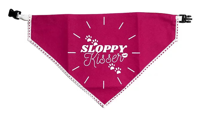 Nootie Premium Sloppy Kisser Printed Bandana/Scarf for Pets, Pink