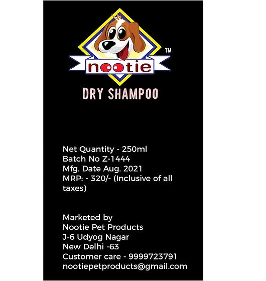 Nootie Dry Dog Shampoo to Remove Dirt, Grime & Oil. (Floral Fragrance)