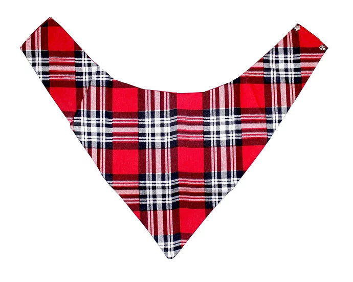Nootie Premium Cool Red Checks Printed Bandana/Scarf for Pets, Red