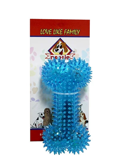 Nootie Spiky Bone Shaped Toy for Puppies/Dogs (Blue)