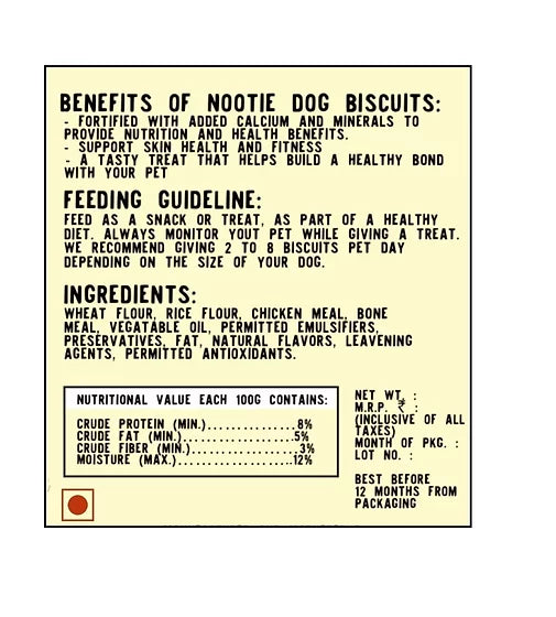 Nootie Oven Baked Real Veg Flavored Dog Biscuits, Jar Pack 750 Gms